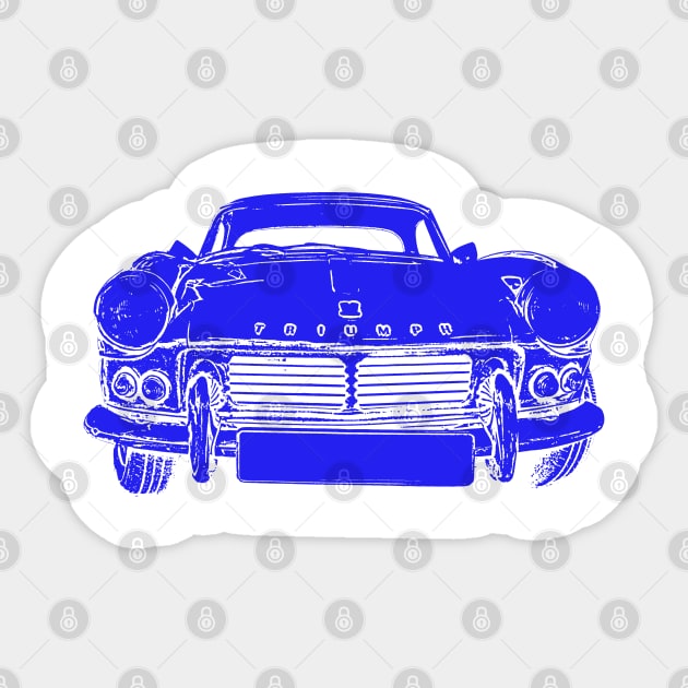 Triumph Spitfire 4 Mk2 1960s classic car blue inversion Sticker by soitwouldseem